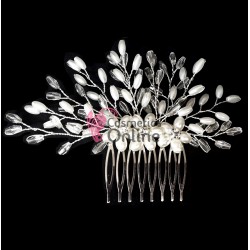 Accesoriu elegant pentru decor par AP037 Argintiu cu cristale 